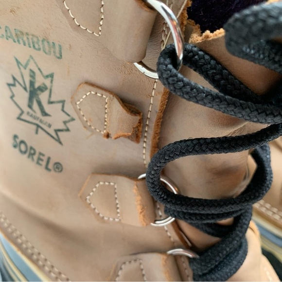 Sorel Caribou Boots Wool Lined Tan Winter Made in Canada Size 5 - Picture 10 of 11